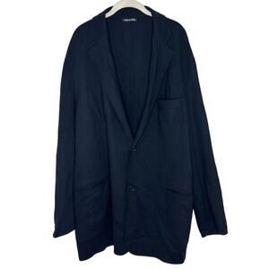 Alan Bilzerian Black 100% Wool Men’s Blazer Jacket Made in Italy Size 58 Large